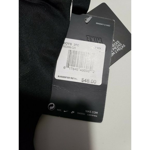 Nike 2-Pc Logo Track Suit Jacket & Pants Set Boys Size 7 Black 86D699-023 - Picture 7 of 10